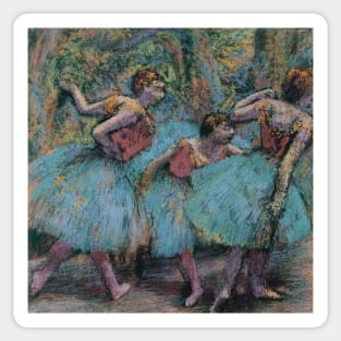 Three Dancers (Blue Tutus, Red Bodices) by Edgar Degas Sticker